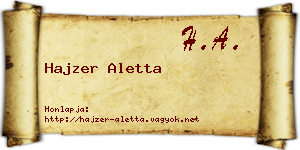 Hajzer Aletta névjegykártya